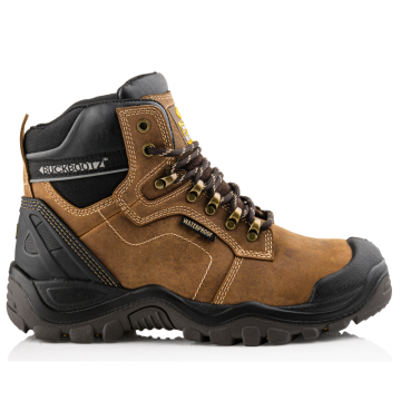BuckBootz Schoen BSH009 Hoog S3 + KN Bruin