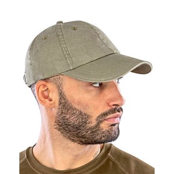 Result Headwear RH54 Washed Fine Line Cotton Cap With Sandwich Peak