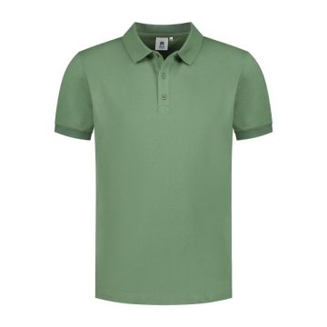 L&S Polo Basic Cot/Elast SS for him LEM3572 - Groen