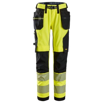Snickers Workwear 6943 High-Vis, Class 2 Stretch Work Trousers with Holster Pockets