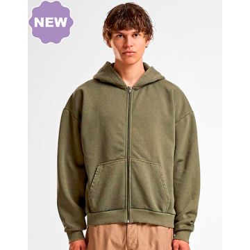 Build Your Brand BY295 Vintage Heavy Zip Hoodie
