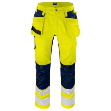 ProJob 646570 6570 Signalization Stretch Pants with Knee Pockets and Nail Pockets and ISO 20471 Class 2