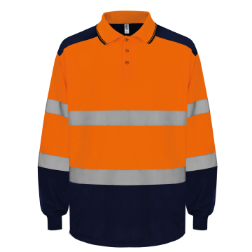 Yoko YHVJ330 Tweekleurige Hi-Vis polo met lange mouwen