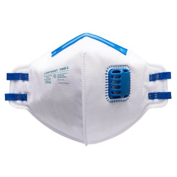 Portwest P251 FFP2  Plat Gevouwen Masker met Ventiel (PK20)