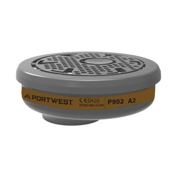 Portwest P902 A2 Gasfilter met Bayonetbevestiging (pk6)