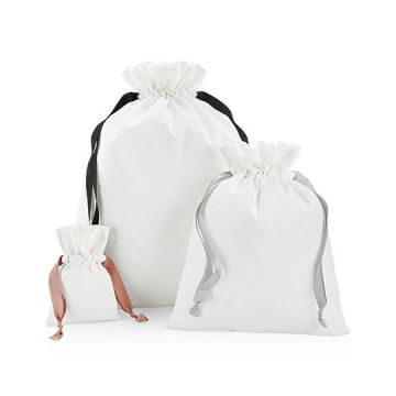 Westford Mill WM121 Cotton Gift Bag with Ribbon Drawstring