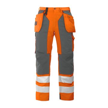 ProJob 6506 SIGNALISATIEBROEK MET KNIEZAKKEN EN SPIJKERZAKKEN EN ISO 20471 KLASSE 2