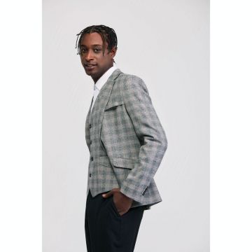 NVL BY NORVIL 1274 Bartender Vest Unisex With Checkered Set
