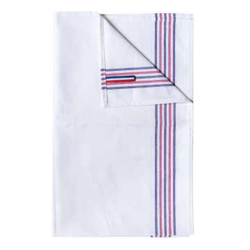 Kariban K139 Theedoek met 5 strepen 'Origine France Garantie' White One Size