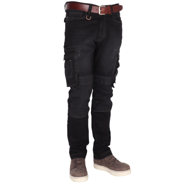 CrossHatch BRONCO C5 BLACK Men's Stretch Multi-Pocket Cordura Knee Pocket Regular Fit