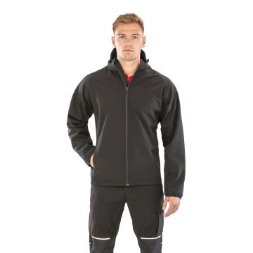 Result R911M 3-laagse gerecycleerde softshell met capuchon voor heren