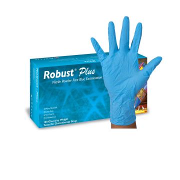Aurelia: Robust Plus 100 Nitril Poedervrij Blauw, Maat XS