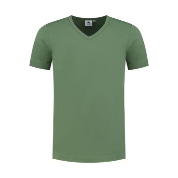 L&S V-neck Cotton/Elast Short Sleeve T-shirt for Him LEM1264