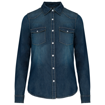 Kariban K518 Dames denim blouse lange mouwen