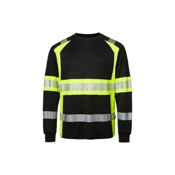 Top Swede: 601 LS T-shirt, Maat XS Zwart/Geel
