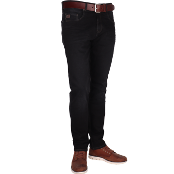 CrossHatch VESPER DARK BLACK Men's stretch 5 pocket, regular fit
