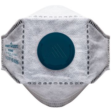 Portwest P292 EAGLE FFP2 Koolstof gevouwen plat masker (Pk10)
