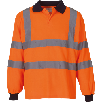 Yoko YHVJ310 High Visibility polo lange mouwen