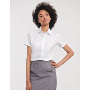 Russell Athletic Collection Z963F Ladies' Short Sleeve Tailored Herringbone Shirt