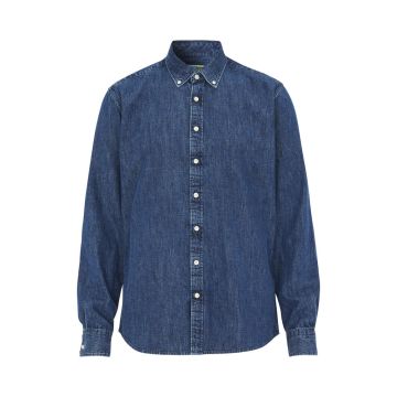 Cottover Hemd Dark Denim Slim Fit Heren Gots gecertificeerd