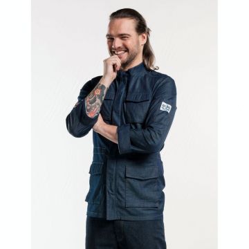 Chaud Devant 286 Chef Jacket Parka Blue Denim Stretch