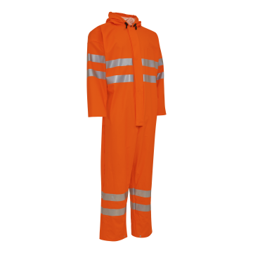 Elka Rainwear 078000R PU visible coverall with reflective tape