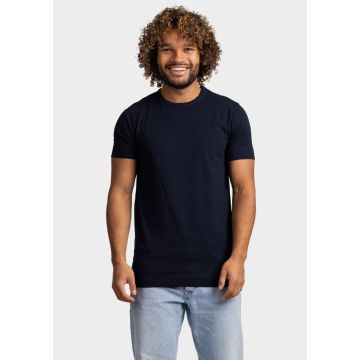 L&S T-shirt Crewneck cot/elast SS for him LEM1269 - Zwart