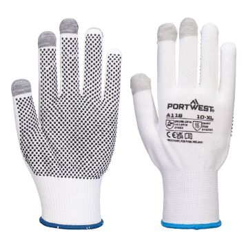 Portwest A118 Grip 13 PVC Touchscreen Handschoen met dots (Pk12)