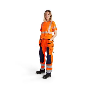 Blaklader 7156 Women's Work Trousers High Vis with Nail Bags