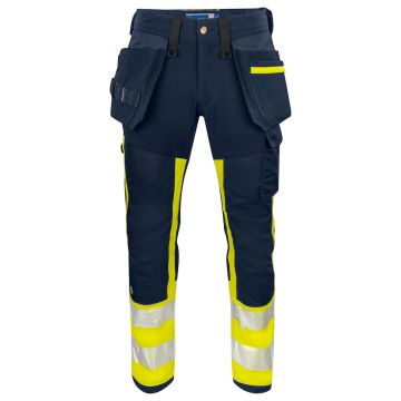 ProJob 646540 6540 SIGNAL STRETCH PANTS WITH KNEE POCKETS AND NAIL POCKETS AND ISO 20471 CLASS 1