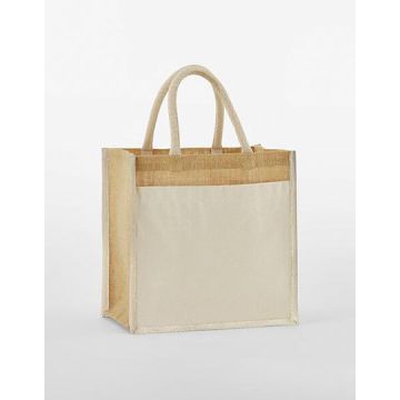 Westford Mill WM483 Cotton Pocket Natural Starched Jute Midi Bag