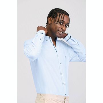 NORVIL 129 Shirt for Men with Long Sleeves with Oxford Structure.