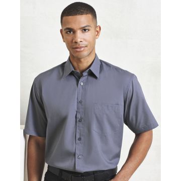 Premier Workwear PW202 Men´s Poplin Short Sleeve Shirt - Zwart