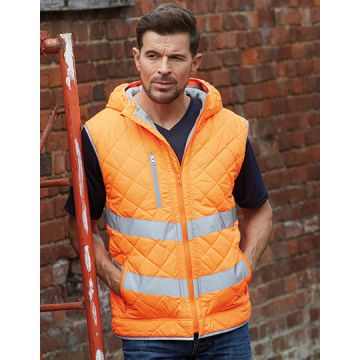 YOKO YK007 Hi-Vis Kensington Hooded Gilet