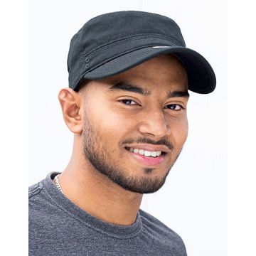 Brain Waves BW7019 Organic Cotton Army Cap Washed