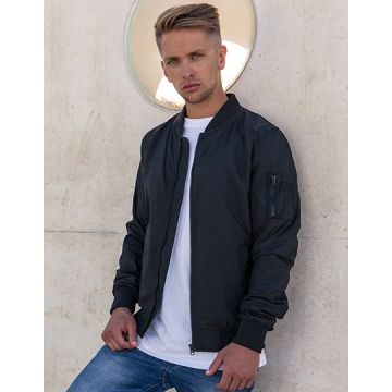 Build Your Brand BY045 Nylon Bomber Jacket