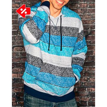 Burnside BU8603 Printed Striped Marl Pullover