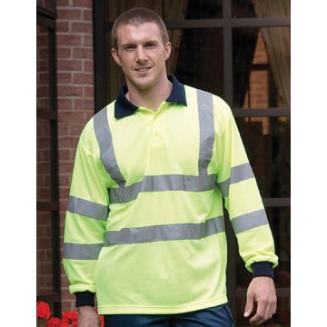 YOKO YK310 Hi-Vis Long Sleeve Polo