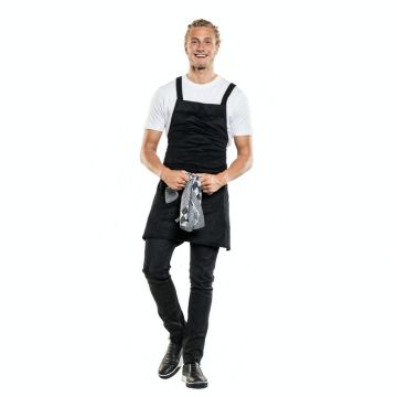 Chaud Devant 599 Bib Apron Cross Black Velvet
