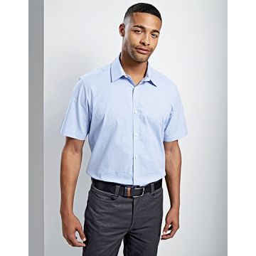Premier Workwear PW221 Men´s Microcheck (Gingham) Short Sleeve Cotton Shirt