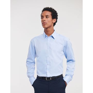 Russell Athletic Collection Z962 Men's Long Sleeve Tailored Herringbone Shirt