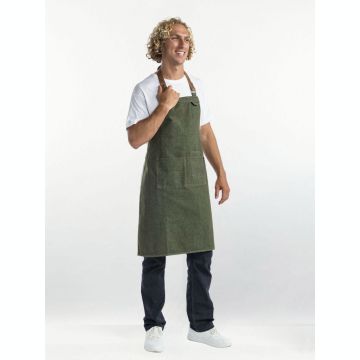 Chaud Devant 650 Bib Apron Forene Green Denim