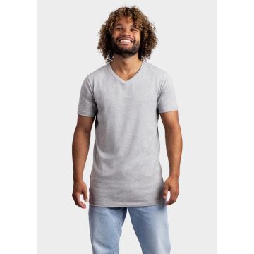 L&S T-shirt V-neck fine cotton elasthan LEM1135 - Zwart