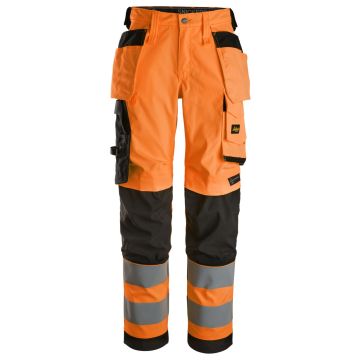 Snickers Workwear 6743 High-Vis, Class 2, Women's Stretch Trousers with Holster Pockets