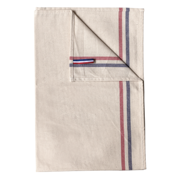 Kariban K138N Theedoek met 2 strepen 'Origine France Garantie' Natural One Size
