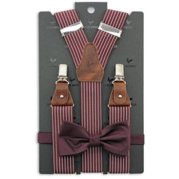 Sir Redman SR20006 ( SRCOMBI20006B ) bretels combi pack Striped Gent bordeaux