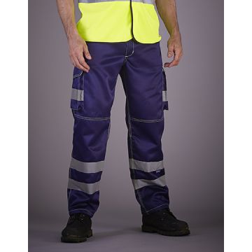YOKO YK018T Hi-Vis Cargo Trousers With Knee Pad Pockets