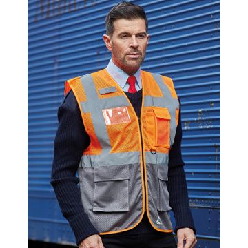 YOKO YK820 Hi-Vis Top Cool Recycled Open Mesh Executive Waistcoat