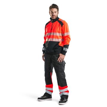 Blaklader 3556 Sweatshirt Half Zip High Vis