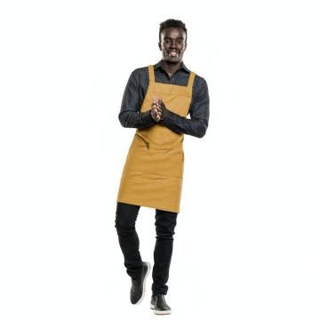 Chaud Devant 597 Bib Apron Cross Yellow Velvet